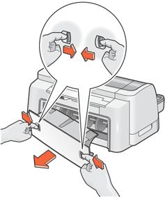 two-sided printing accessory (duplexer) The duplexer is a special hardware feature that enables the printer to automatically print on both sides of a page. installing the duplexer 1.