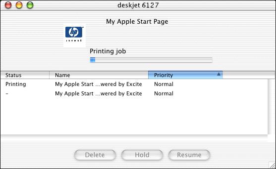 6. Click the Add button. 7. Close Print Center. managing print jobs Use Print Center to manage print jobs. 1. Open Print Center.