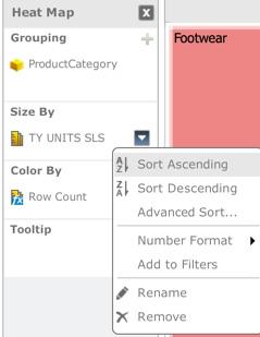 Editing a Visualization Sorting Not every dashboard template offers the ability to sort. However, if the option exists, it will be located within the Edit Visualization pane.