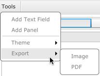 Exporting Dashboards The Dashboards can be exported into either a PDF format or a PNG Image format. Additionally They can be exported as one entity or individually. 1.