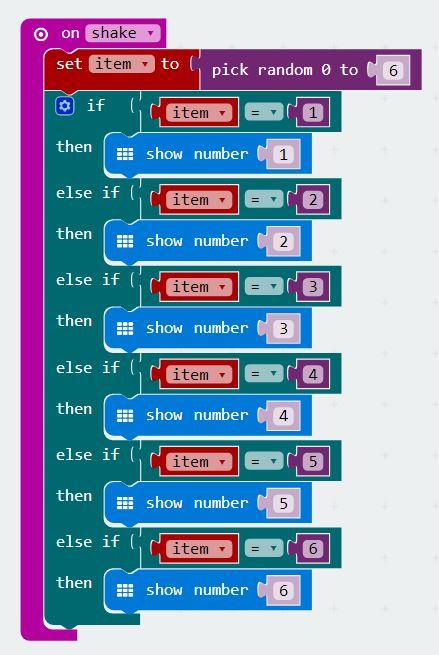 2- Dice Roll This project creates a useful gadget for rolling dice and playing games LEVEL: Beginner MATERIALS: microbit, Battery, USB cable PSEUDO CODE: 1.