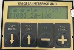 To use the TR-EM-236A programming unit, connect the Motor control to mains.