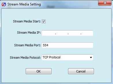 Check the checkbox of Stream Media Start to enable the stream. 3. Enter the Stream Media IP, Stream Media Port and the Stream Media Protocol (TCP/UDP). 4.