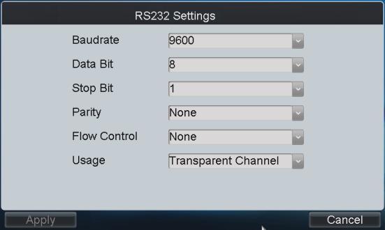 You can set the RS232 port and RS485 parameters. 4.1.