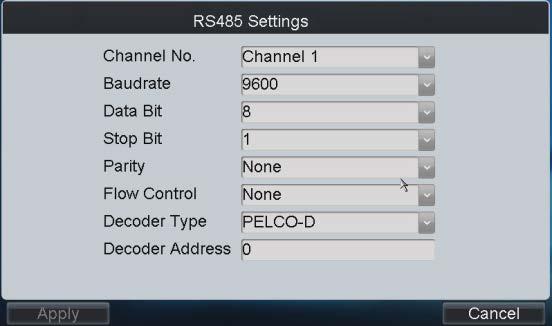 You can configure the video display, video parameters, record settings, motion detection, video loss