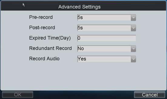 Post-record: The time you set to record after the event or the scheduled time.