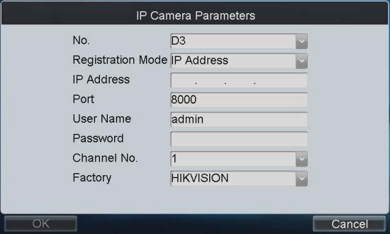 Configuring IP Camera If the current Encoder device is Hybrid DVR or NVR type, you can also enter the Channel List interface by clicking Set beside IP Camera Management on the Camera Settings
