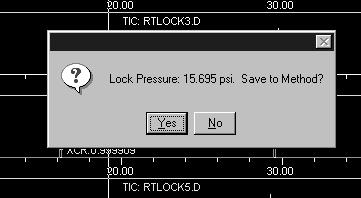 You will then be asked to confirm the RTLock pressure that has been calculated and will be used for that Select Yes to confirm the new RTLock pressure and save the See Figure 6.