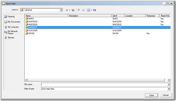 3. Select Libraries. Display 47 Opening the Libraries Folder in the Open Data Dialog Box 4.