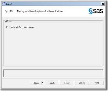 The third step has the Use labels for column names check box. SAS Studio supports this option.