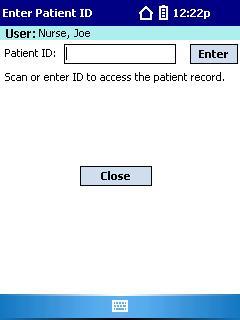 the Patient ID space after logging in - After entering MRN, user must give reason why