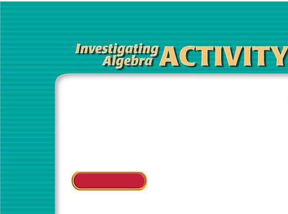 Investigating g Algebra ACTIVITY Use before Lesson 9.6 Algebra classzone.com 9.