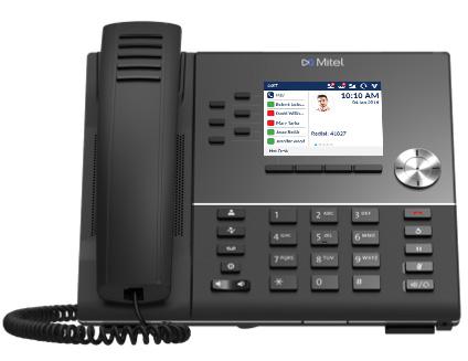 Mitel MiVoice 6920 IP Phone Getting started Displays a list of your contacts Displays a list of missed, outgoing and received calls Voicemail Provides access to your voicemail service.