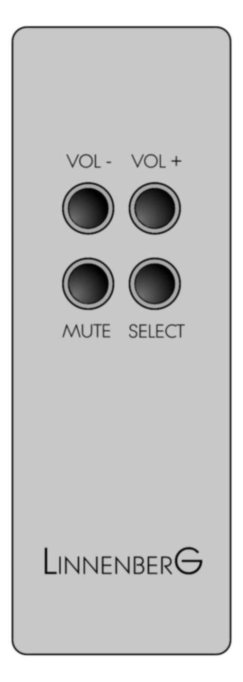 (Figure 3) Besides controlling the volume, the remote enables the user to mute the