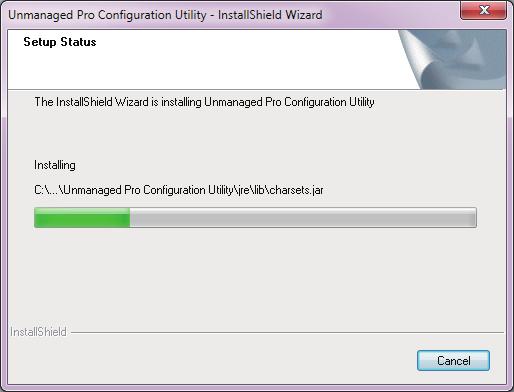 Getting Started Installing the Configuration Utility 6) Click Install to load the following page. The wizard will install Unmanaged Pro Configuration Utility.