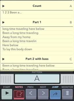Tap on desired beat to load. Press hold on the slot name to rename or clear the name from list.