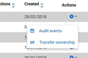 Transferring ownership of a Workspace can be completed from the Actions Column in the Workspace List from the main Workgroup page or from a Members Page. 2.