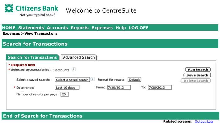 NAVIGATE TO: EXPENSES View Transactions RECONCILING MONTHLY STATEMENT From this page, you will begin the reconciliation process.