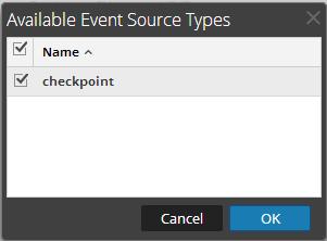 The newly added event source type is displayed in the Event Categories panel. 6. Select the checkpoint type in the Event Categories panel and select Pull Cert in the Sources panel toolbar. 7.