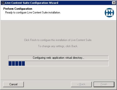 13. Perform Configuration page, click Finish to start the