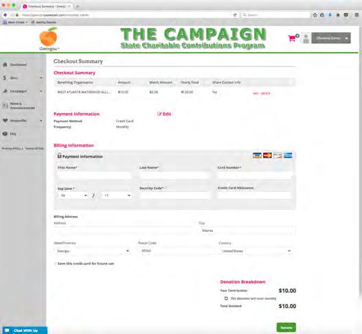 STEP 3: CHECKOUT AND SUBMIT YOUR PLEDGE Checkout: Once you select