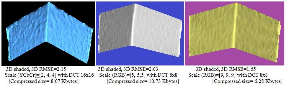 (a) Decompressed images at Single level DWT results converted to surface;