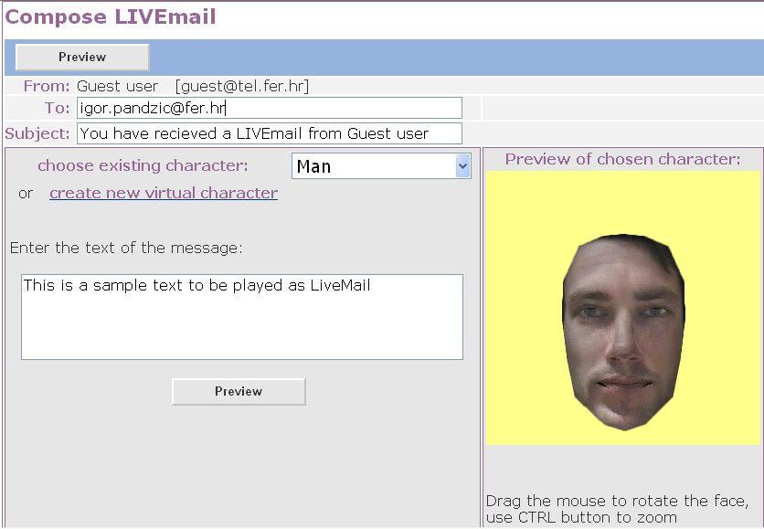 rendering engine. Since it is a pure Java implementation and requires no plug-ins, the LiveMail can be viewed on any computer that has Java Virtual Machine installed. 5.3.