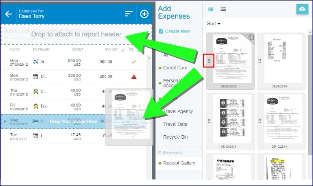 ADD IMAGE TO REPORT You can attach an image from the Receipt Gallery directly to the report header or to one of the existing line items.