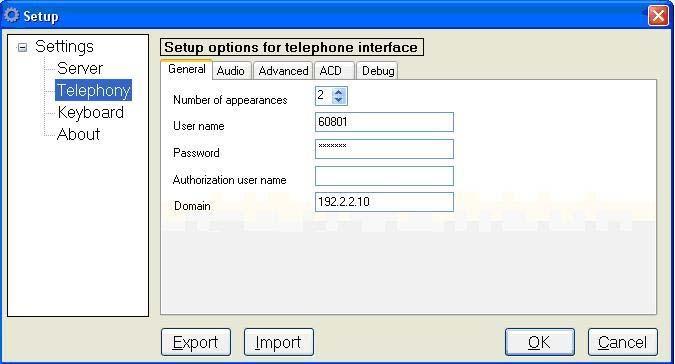 Select Settings > Telephony in the left pane. Select the General tab.