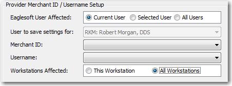 Current Eaglesoft user for all workstations (Global) Use these settings for the current