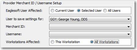 Selected User for just this Workstation Use these settings for selected user, specify