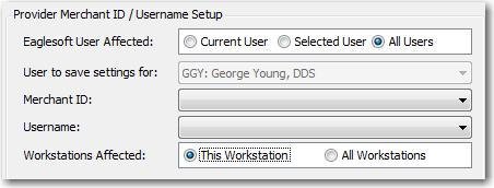 Selected user for all Workstations (Global) Use these settings for Selected User,