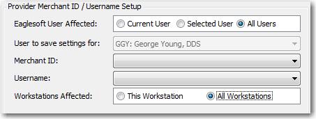 All Users for all Workstations Use these settings for All Users in Eaglesoft on all workstations in