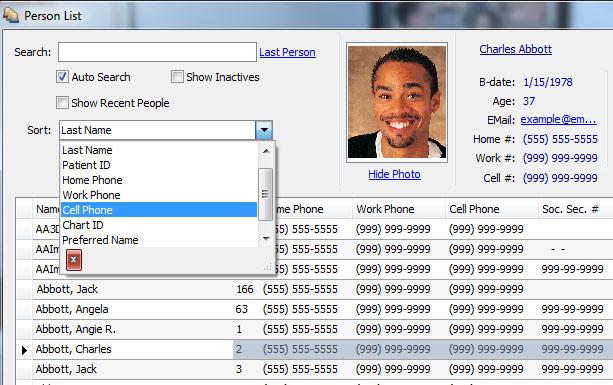 When using Search, sort by cell phone number using the drop-down list under Sort. Select Cell Phone.