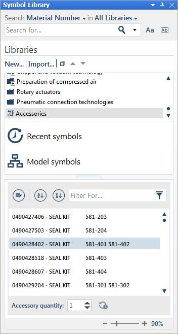 Scheme Editor - Features Accessories in the library Accessories in the