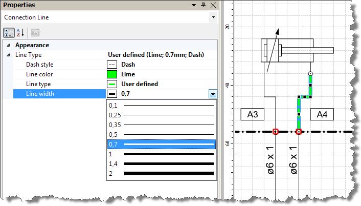 D&C Scheme Editor New Features Version 5 Create new Connection Line Types To format a