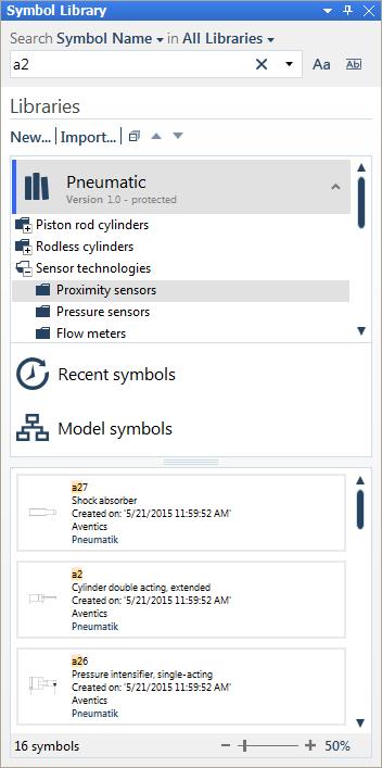 Scheme Editor New Features Version 6 New Search Symbols can be searched by the symbol name, symbol designation, the material number or the material designation.