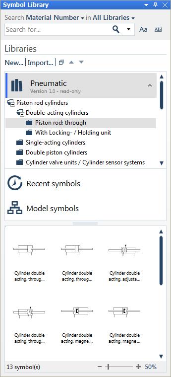 Scheme Editor - Features Library All symbols of pneumatics Create your own