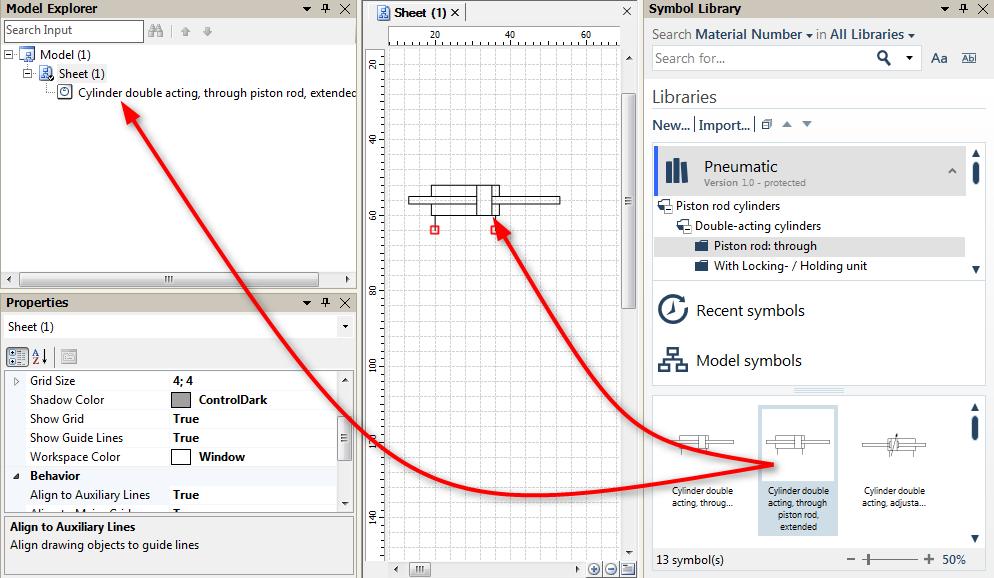 Scheme Editor - Features Drag & Drop Symbols can per Drag & Drop be placed on sheet or in