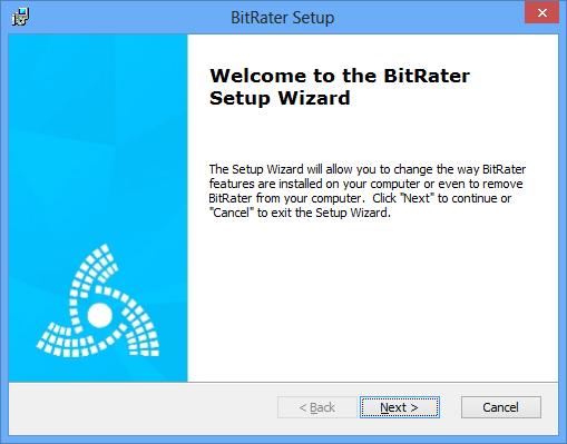 Install now and within a few minutes BitRater