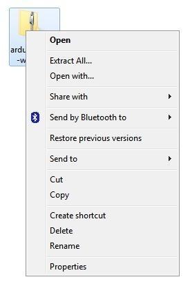 When the zip file has downloaded, extract the contents onto the Desktop, by right-clicking on the file and selecting 'Extract All...' from the pop-up menu.