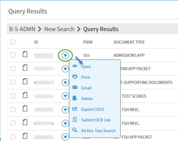 Query Results window as shown in the example below.