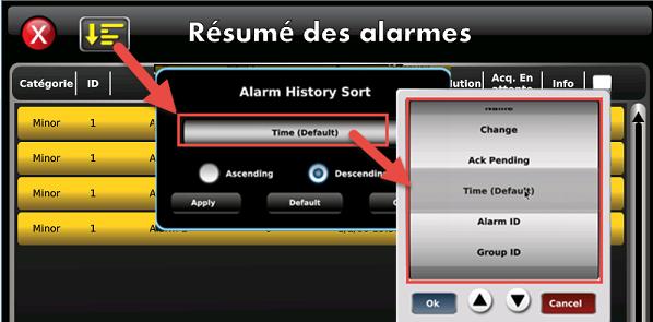 Selecting a default language, for example French, translates the interface elements