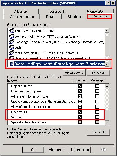 3 Connecting to an MS Exchange Server Image: Granting permissions to the