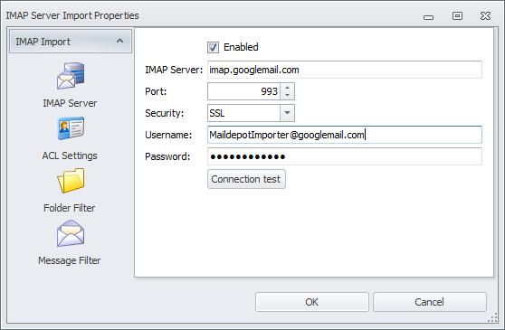 4.3.3.3 Import from IMAP Mailbox Mails written in accordance with IMAP format can be singled out from a mail server and archived in a REDDOXX container with this function.