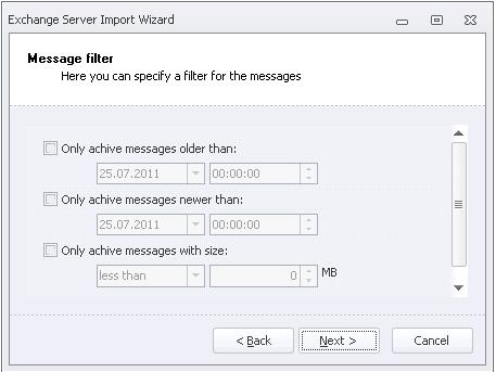 6. Configure the filter to exclude certain mails from the