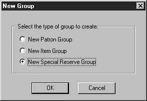 FIGURE 5.2 Group Editor Click New Special Reserve Group, and then click OK. This places a New Special Reserve Group in the Group Editor window (Figure 5.3). FIGURE 5.