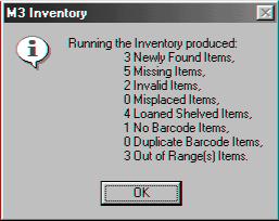 Inventory Configure the Inventory module to recognize a specific pattern of characters, a certain barcode length, or both Indicate a partial inventory by entering the range of call numbers