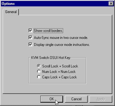 CHAPTER 3: RARITAN REMOTE CLIENT (RRC) 27 Selecting Servers with a KVM Switch Two buttons allow users single-click access to the On Screen User Interface (OSUI) provided by your KVM Switch.
