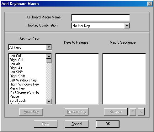 CHAPTER 3: RARITAN REMOTE CLIENT (RRC) 29 3. The Add Keyboard Macro dialog box opens. 4.